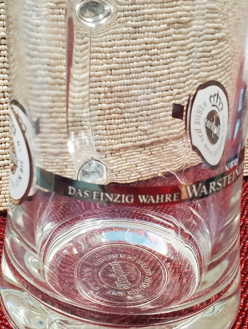 Authentic collectible Warsteiner glass beer mug 0.5l / 18 ounces (C21)